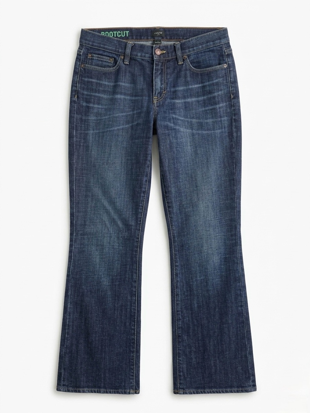 J.Crew Dark Wash Bootcut Flared Jeans Stretch Denim Size 32S Classic Y2K 90s